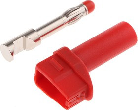 22.2370-22 22.1042, Red Male Banana Plug, 4 mm Connector, Solder Termination, 33A, 500V, Nickel Plating