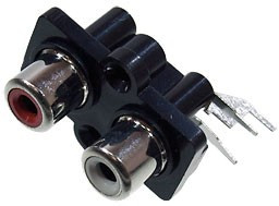 RS-207-04, гнездо RCA 2 разъема на панель