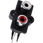 RS-207-04, гнездо RCA 2 разъема на панель