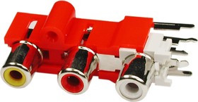RS-311, RCA JACK 3 разъема на плату (вертикальный)
