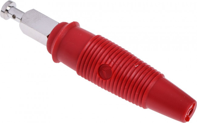 972518101, Red Male Banana Plug, 4 mm Connector, Solder Termination, 32A, 30 V ac, 60V dc, Nickel