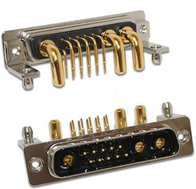 684S7W2103L461, 7 Way Right Angle Through Hole D-sub Connector Plug, with 4-40 Inserts/Board Lock