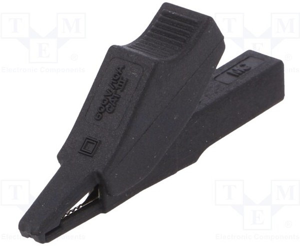 XKK-200-21, Зажим "крокодил"; 10А; черный; Покрытие: никелированные; L: 58,5мм XKK-200-21, Зажим "крокодил"; 10А; черный; Покрытие: никелированные; L: 58,5мм