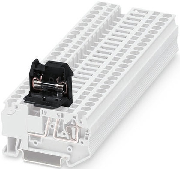 3036806, P-FU 5X20 Series Black Disconnect Terminal Block, Plug In Termination