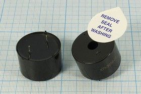 Зуммер пьезоэлектрический с генератором, размер 30x20, напряжение 6~15В, частота 3.9кГц, контакты 2P