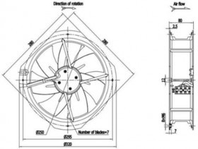 Вентилятор Krubo K-DC280-R48-27 48V 432W