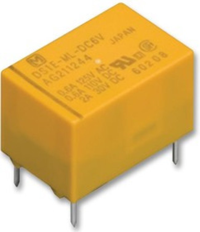 DS1E-S-DC12V, Реле: электромагнитное, SPDT, Uобмотки: 12ВDC, Iконтакт.макс: 2А DS1E-S-DC12V, Реле: электромагнитное, SPDT, Uобмотки: 12ВDC, Iконтакт.макс: 2А