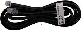 RND 765-00119, Telephone Modular Cable, RJ12 Plug - RJ45 Plug, Flat, 3m, Black
