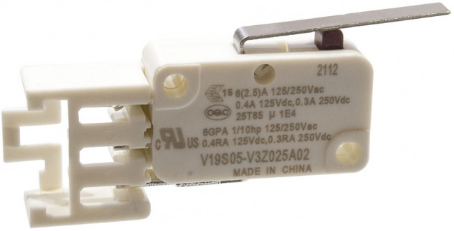 V19S05-V3Z025A02, микропереключатель SPDT лапка 250В 5А Rast 2.5 0.25N