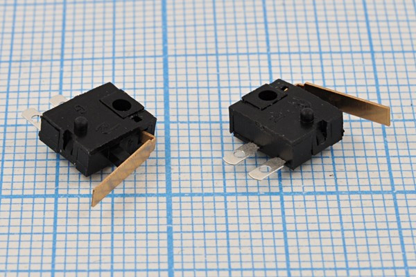 Микропереключатель , размер 8 x 3 x 7, 0.1А, переключение OFF-(ON), размер концевика L12, MX1201