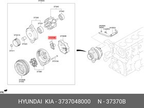 37370-48000, Регулятор HYUNDAI HD120 дв.D6GA напряжения генератора OE