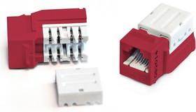 Вставка Hyperline, Keystone Jack RJ-45(8P8C), категория 6, 110 IDC, заделка с помощью NE-TOOL, красн