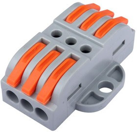 081-19-066, Строительно-монтажная клемма (проходная) СК-223 (0.4-2.5мм² и 0.5-4.0мм²) (5шт./уп.) HLT