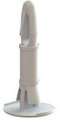 27RV00375, Standoffs &amp; Spacers Reverse Lock PCB Support, .125/.187 Hole, .375 Spc, Natural, Nylon, .062 Panel Thk