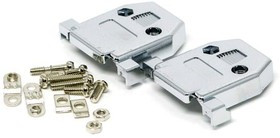 40-9715HS, D-SUB BACKSHELL, DA, 180DEG, ABS/METAL