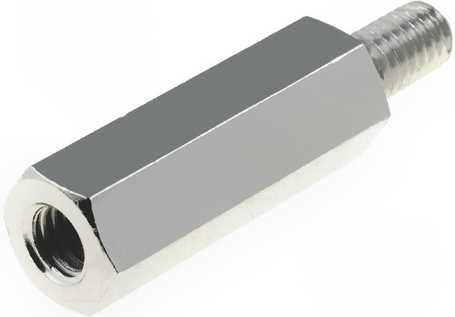 TFM-M4X20/DR216, Дистанцирующая стойка с резьбой, Внутр.резьба M4, 20мм, латунь