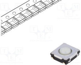 EVQQ2H02W, Микропереключатель TACT, SPST, Пол: 2, 0,02A/15ВDC, SMT, нет, 1Н