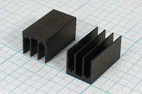 Ребристый радиатор чёрного цвета, 13837 охладитель 30x 17x 16\F07\\Al\чер\HS213-30\