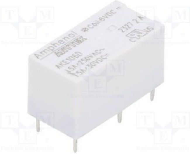 AKE106D00G, Relay: electromagnetic; SPDT; Ucoil: 6VDC; 5A; 5A/250VAC; 5A/30VDC