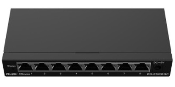 Коммутатор Reyee 8-Port Gigabit Smart Switch, 8 Gigabit RJ45 Ports, Desktop Steel Case