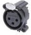 NC3FAAH1, XLR Connectors 3P FEMALE HORIZ PIN 1 &amp; GRD TOGETHER