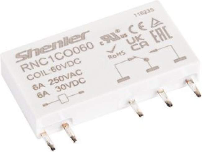 RNC1CO60, Реле сверхтонкое 1пер. 60VDC, 6A/250VAC RNC1CO60, Реле сверхтонкое 1пер. 60VDC, 6A/250VAC