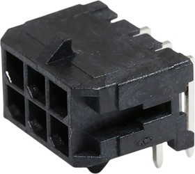 SCT3001WR-2x03P, Разъем Micro-Fit 3.0 розетка на плату угловая 6pin