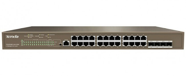 Коммутатор 24PORT 1000M POE 4SFP TEG5328P-24-410W TENDA