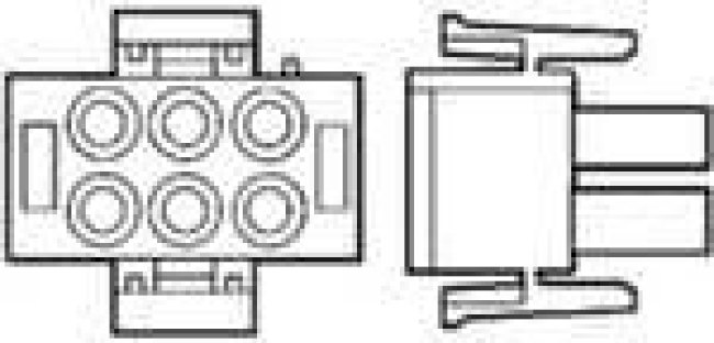 1-480704-0, Корпус разъема Universal MATE-N-LOK, вилка 6PIN, Matrix (Nylon, UL 94V-2) без контактов 1-480704-0, Корпус разъема Universal MATE-N-LOK, вилка 6PIN, Matrix (Nylon, UL 94V-2) без контактов