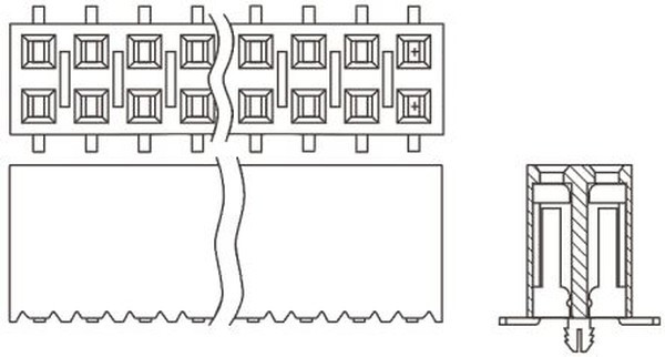 SSM-115-L-DV, Headers & Wire Housings Surface Mount PCB Socket Strips, .100" pitch SSM-115-L-DV, Headers & Wire Housings Surface Mount PCB Socket Strips, .100" pitch