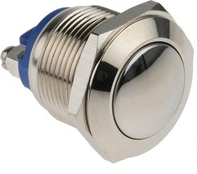 R19DFNSTAG, Push Button Switch, Momentary, Panel Mount, 19.2mm Cutout, SPST, 48 V dc, 250V ac, IP65