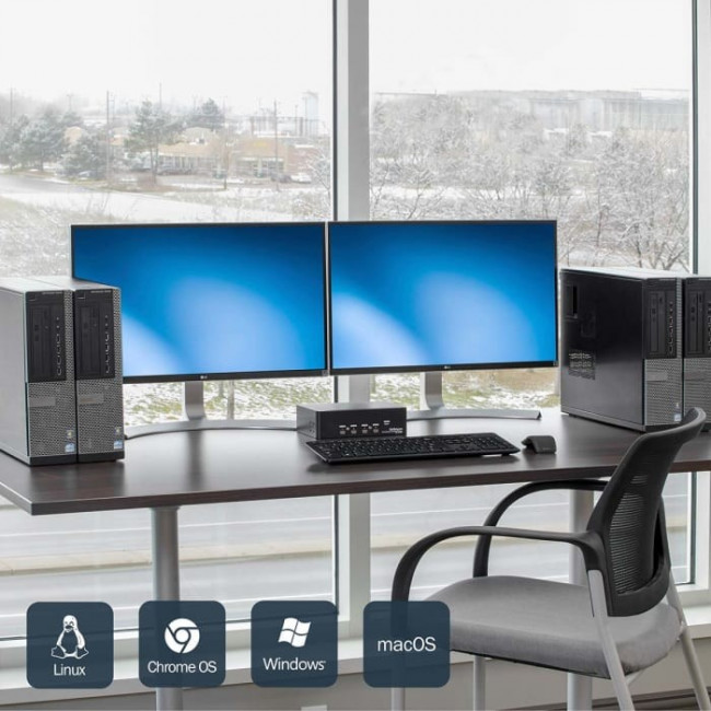 SV431DPDDUA2, 4 Port Dual Monitor USB DisplayPort KVM Switch, 3.5 mm Stereo 3840 x 2160 Maximum Resolution