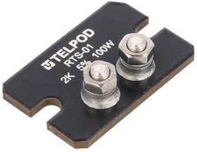 RTS-01-100-2K-5-5A, Резистор: thick film, винтами, 2кОм, 100Вт, ±5%, 38x25x2мм, винт М4