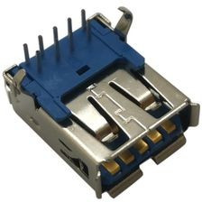 RND 205-01443, USB Connector, USB-A 3.0 Receptacle, Right Angle, 9 Poles