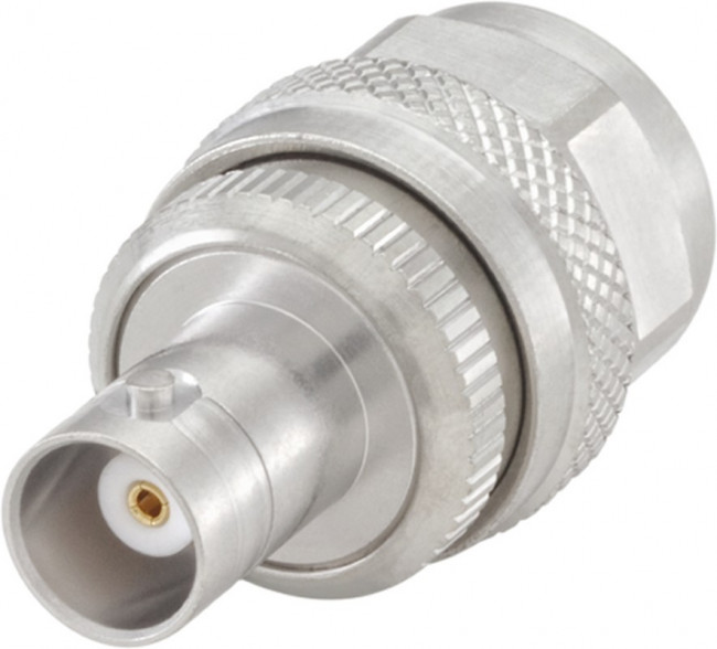 53S151-K00N5, RF Adapters - Between Series BNC Jack to Type N Plug ST Adapter