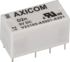 8-1393792-5, Signal Relay 5VDC 3A DPDT( (20.2mm 10mm 11mm)) THT