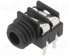 FCR1281, Гнездо; Jack 3,5мм; "мама"; mono; с выключателем; угловой 90°