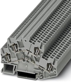 3038464, STTBS 2.5 Series Grey DIN Rail Terminal Block, Double-Level, Spring Clamp Termination