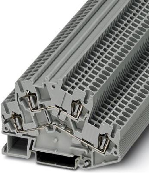 3038464, STTBS 2.5 Series Grey DIN Rail Terminal Block, Double-Level, Spring Clamp Termination