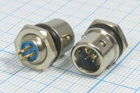 Разъем (быстроразъемный) XS8JK4P-M вилка, контакты 4P, диаметр B 8, монтаж на блок, XS8JK4P-M