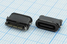 Разъем USB розетка, тип C 3.1, контакты на плату, USB3.1TYPE-C 24PF-068