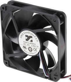 FD2412-AP281E2AL, CeraDyna Series Axial Fan, 24 V dc, DC Operation, 250m³/h, 11.28W, 470mA Max, 120 x 120 x 25mm