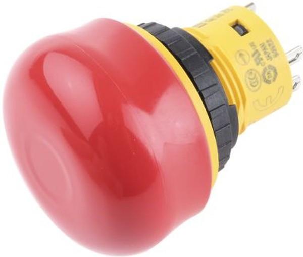 AB6E-3BV02PRH, Переключатель: безопасности, Фикс.пол: 2, NC x2, 16мм, красный