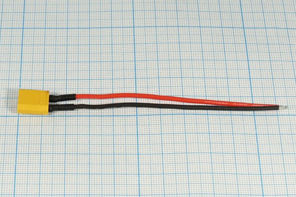 Разъем питания DC вилка , 2L, L-10см, на кабель, XT-30M