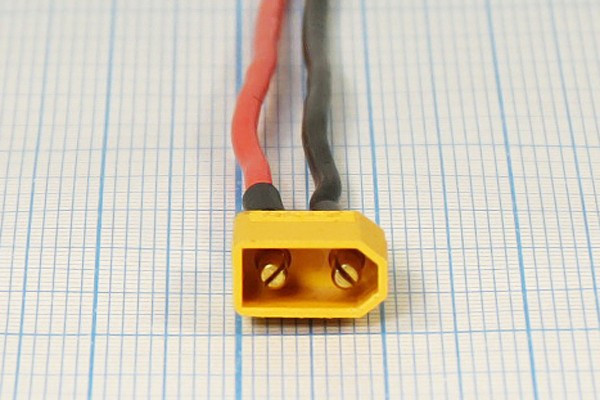 Разъем питания DC вилка , 2L, L-10см, на кабель, XT-30M