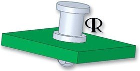 PST-3-01, PCB Spacer Support, Lock In], Nylon 6.6, PST Series, 4.8 mm Height, 4.4 mm Width