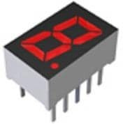 LAP-401DN, LED Displays &amp; Accessories DISPLAYS SEG MOD 1DIGIT 8LED ORNG