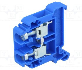 ZG-G10-BU, Соединитель: на рейку, 0,5-10мм2, Кол-во полюс: 1, клеммы: 2, синий