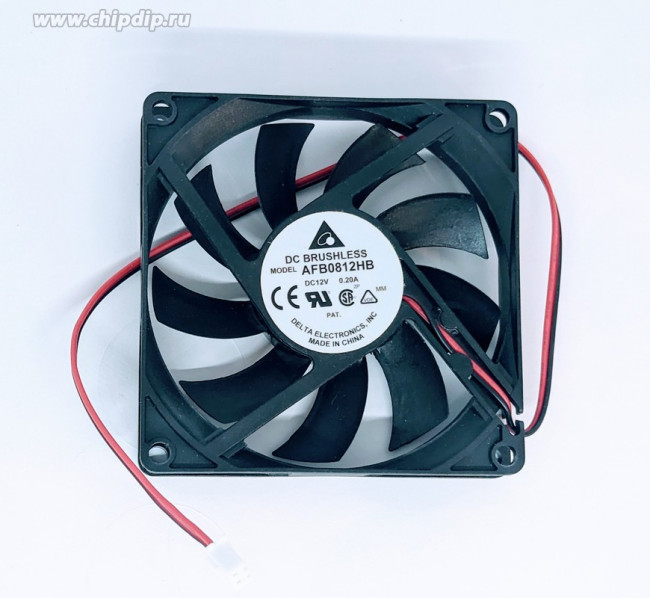AFB0812HB, DC Fans DC Tubeaxial Fan, 80x15mm, 12VDC, Ball Bearing, Lead Wires
