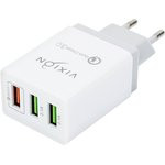 Блок питания (сетевой адаптер) VIXION H3 1xUSB Quick Charger 3.0 2xUSB, 2.1A (белый)